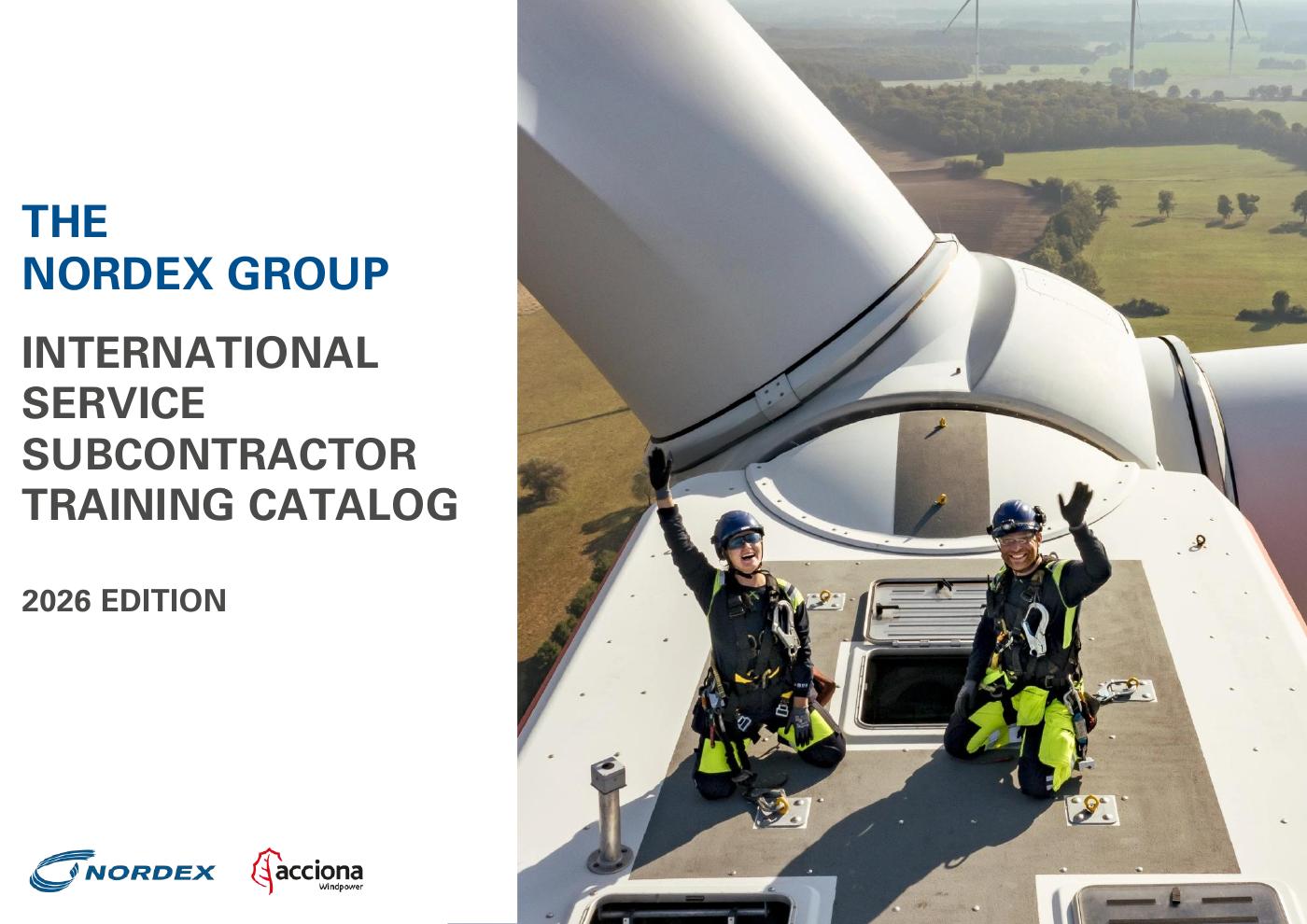 International Training Catalog for Service Subcontractors 2026 w/o prices